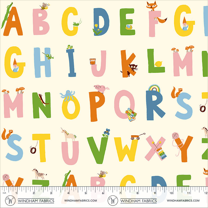 Heather Ross Favourites | Alphabet | Cream 43481D-3