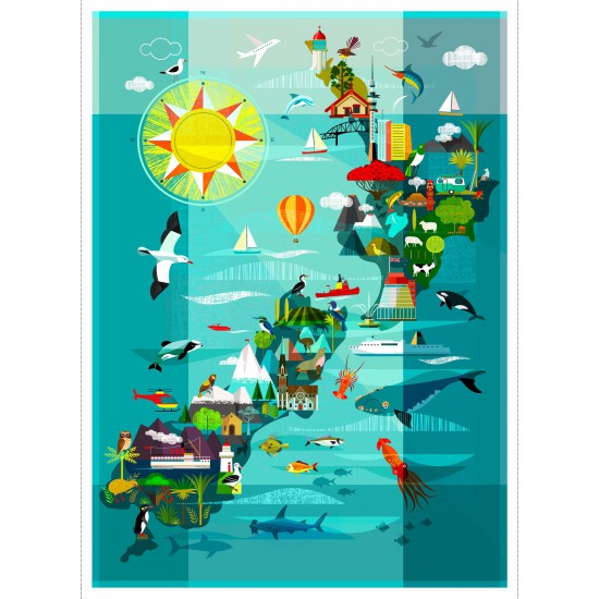 Kiwiana Take & Create 80cm Panel | Scenic NZ