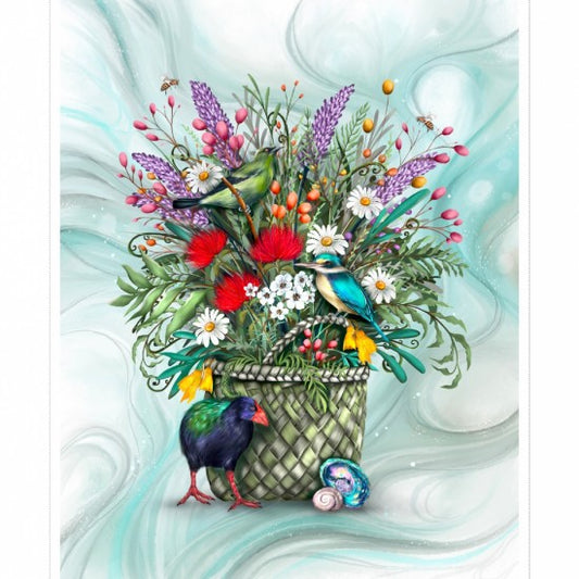 Basket & Blooms 90cm Panel 81960