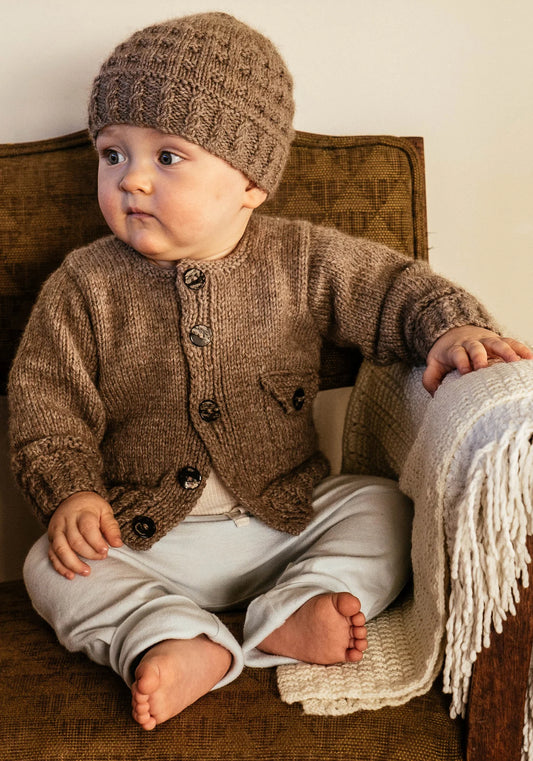 Boston Cardi & Beanie 8ply | Lisa F Design BC62