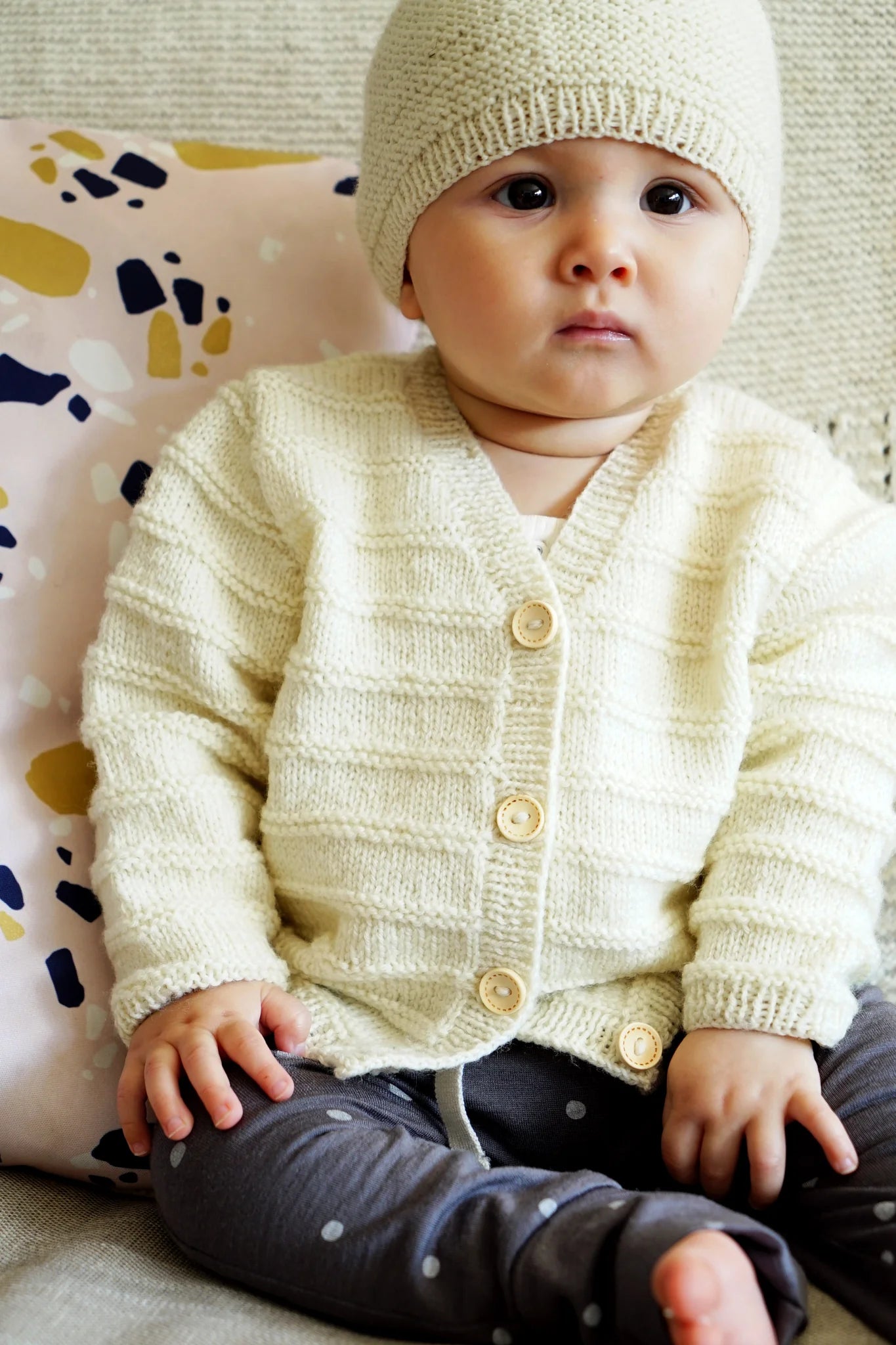 Augusta Cardi & Hat 4ply | Lisa F Design BC81