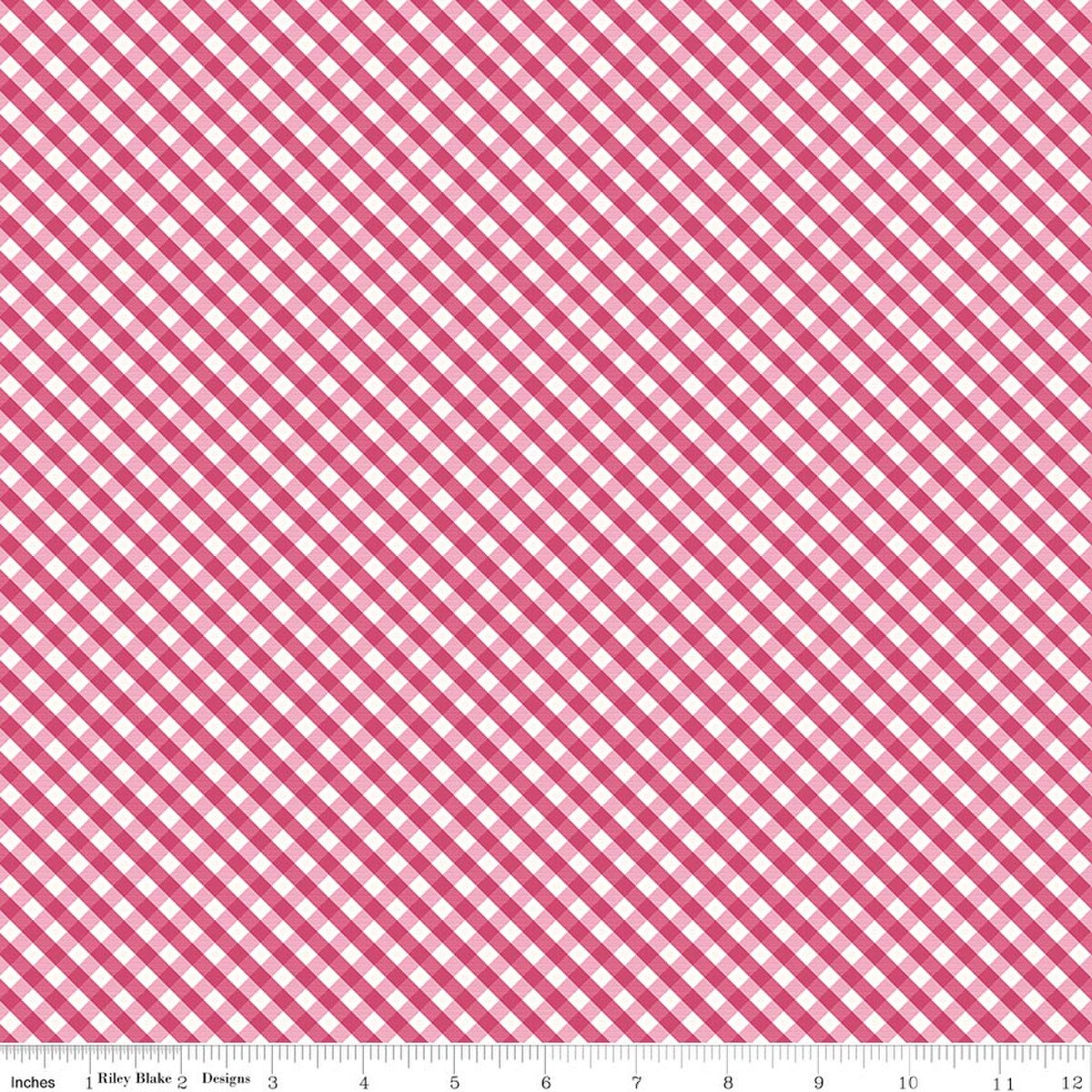 Hydrangeas in the Garden | Gingham | Raspberry 25040 107