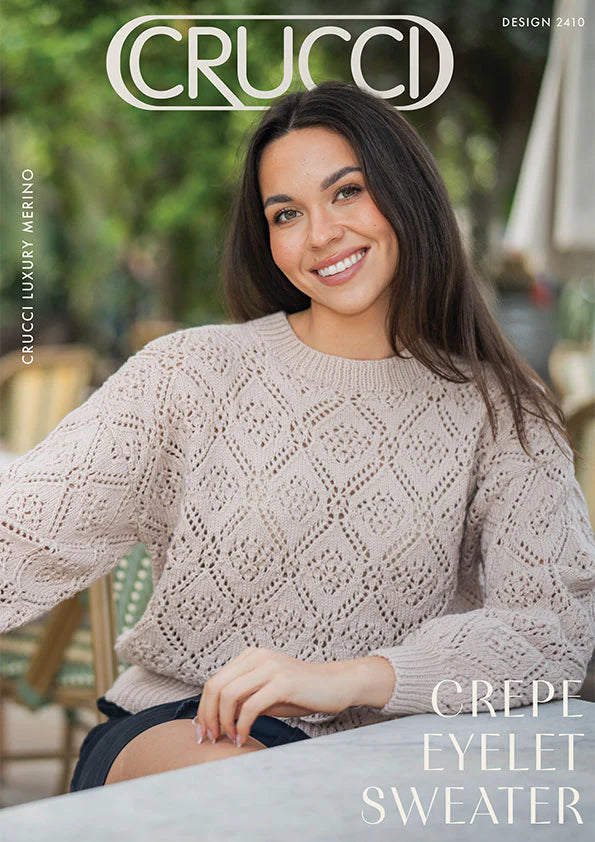 Crepe Eyelet Sweater 8ply | Crucci 2410