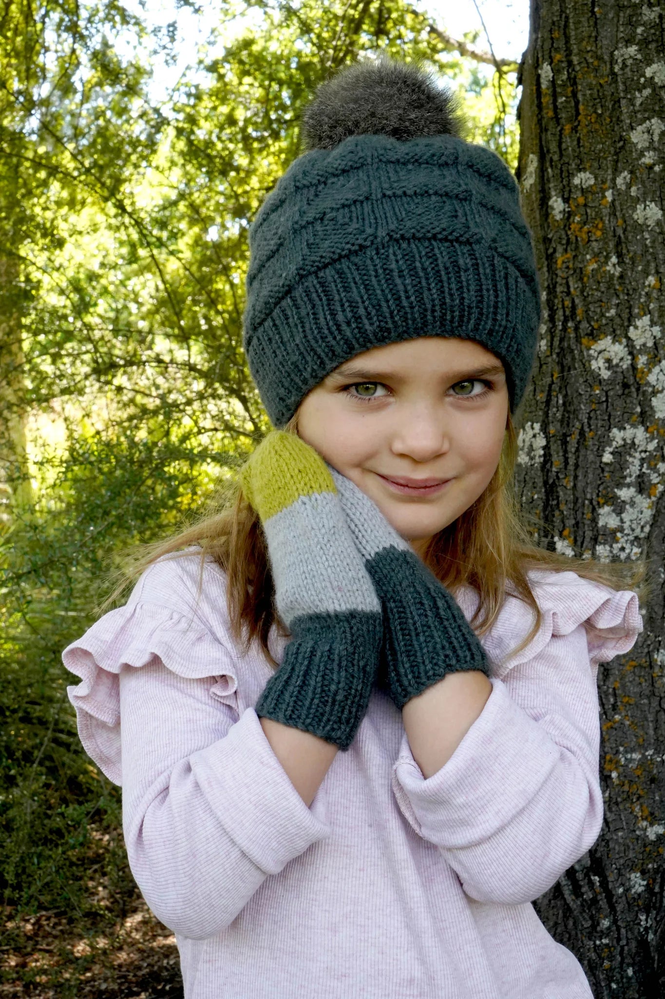 Sunday Hat & Mittens 8ply | Lisa F Design LC38