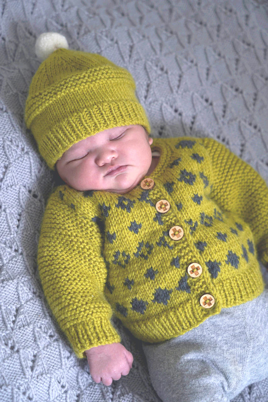 Soren Cardi & Hat 8ply | Lisa F Design BC128