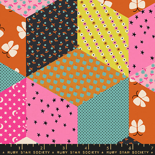 Ooh Lucky Lucky | Canvas Tumbling Blocks | Turquoise RS4120 15L