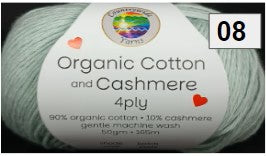 Organic Cotton and Cashmere 4ply
