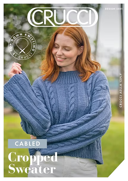 Cabled Cropped Sweater 12ply | Crucci 2501