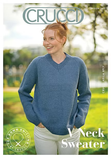 V Neck Sweater 8ply | Crucci 2411