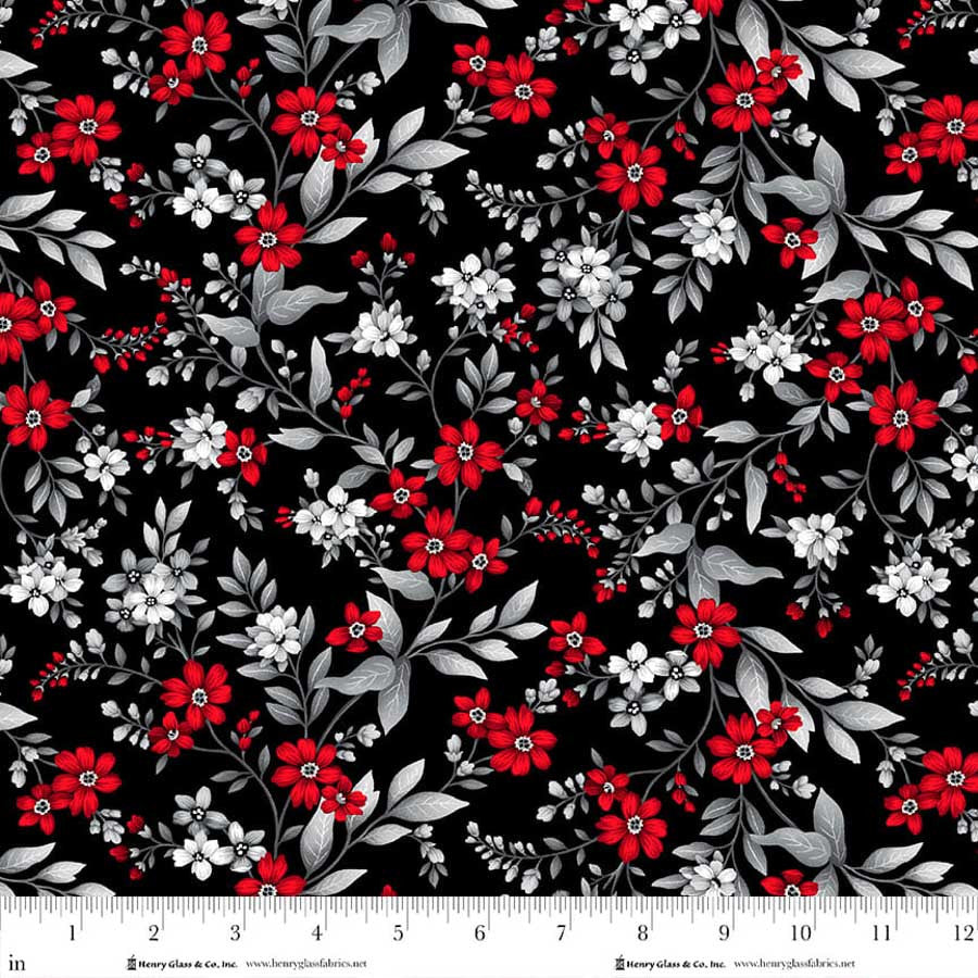 Scarlet's Treasure | Floral Vine | Black/Red HG3647-98
