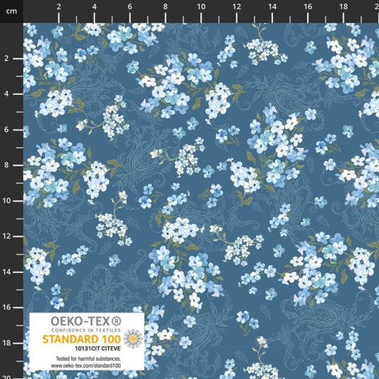 Petite Meadows | Flowers Vintage Pattern | Blue/White 4512-035