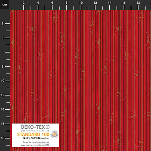 We Love Christmas | Stripes | Red/Gold | 4591-406