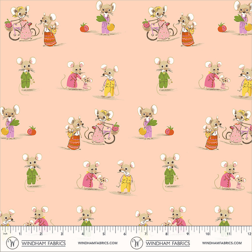 Heather Ross Favourites | Country Mouse/City Mouse | Blush 50897D-2