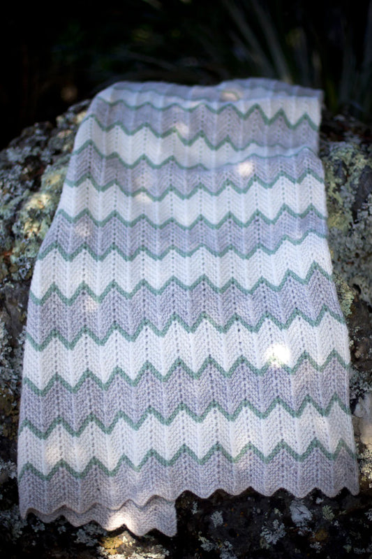 Zig Zag Stripe Blanket 8ply | Lisa F Design BC10
