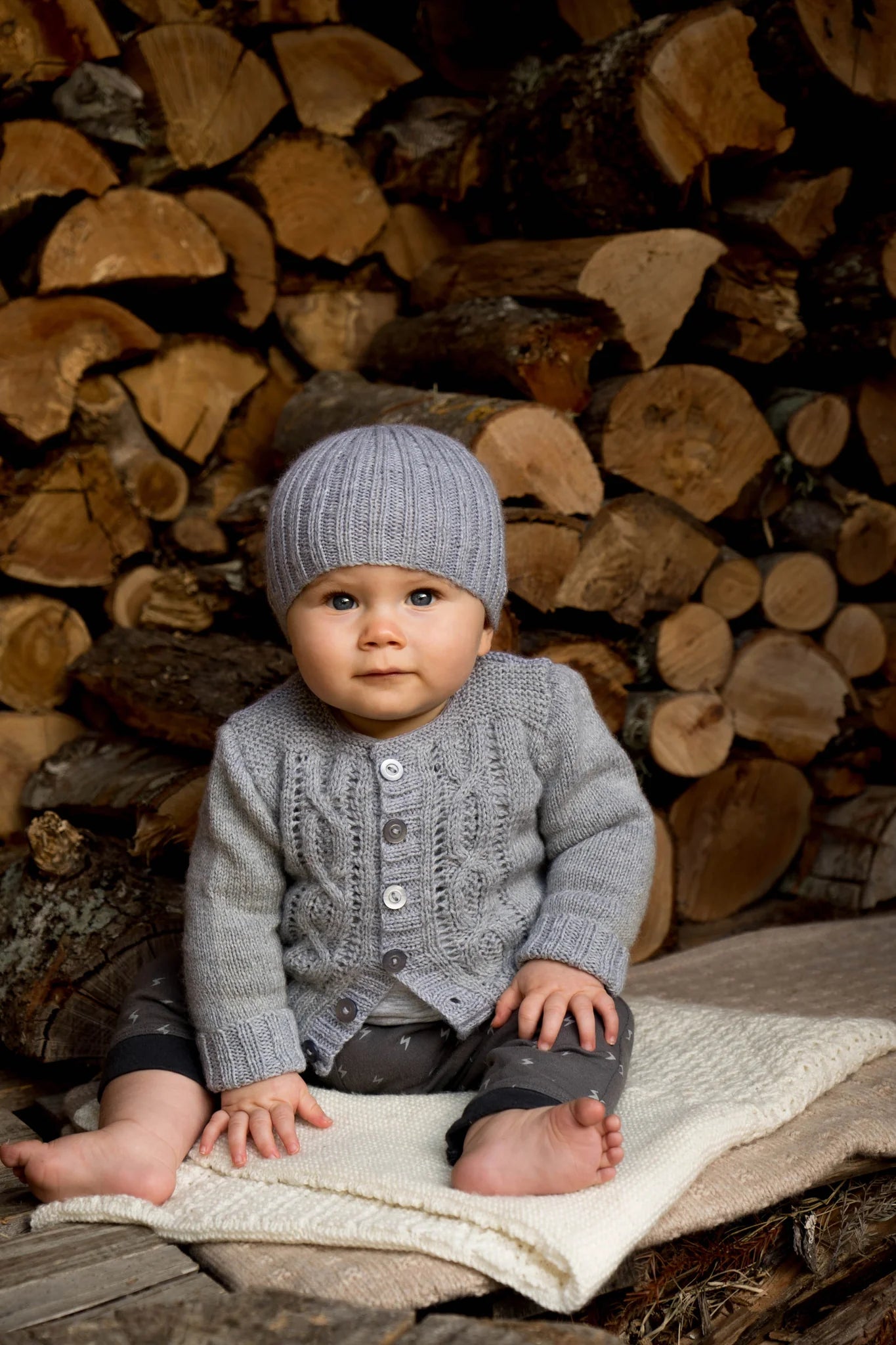 Jasper Cardi & Beanie 4ply | Lisa F Design - BC55