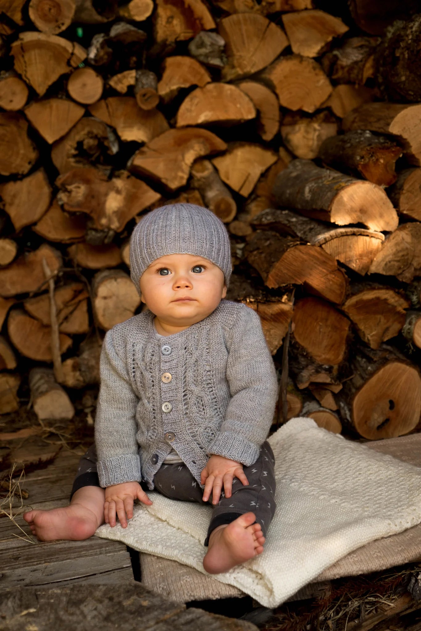 Jasper Cardi & Beanie 4ply | Lisa F Design - BC55
