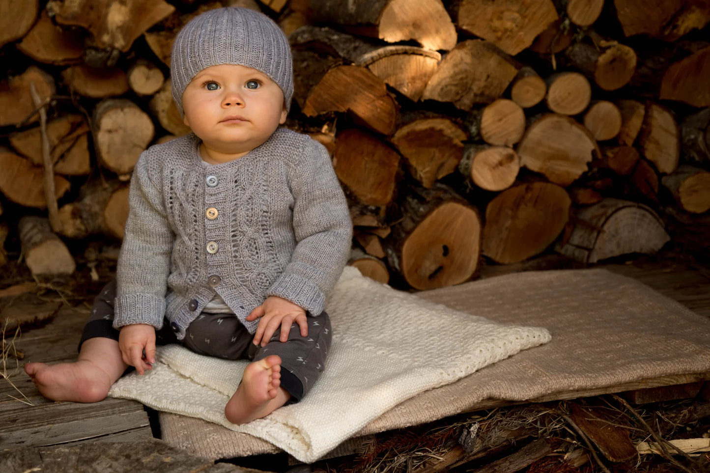 Jasper Cardi & Beanie 4ply | Lisa F Design - BC55