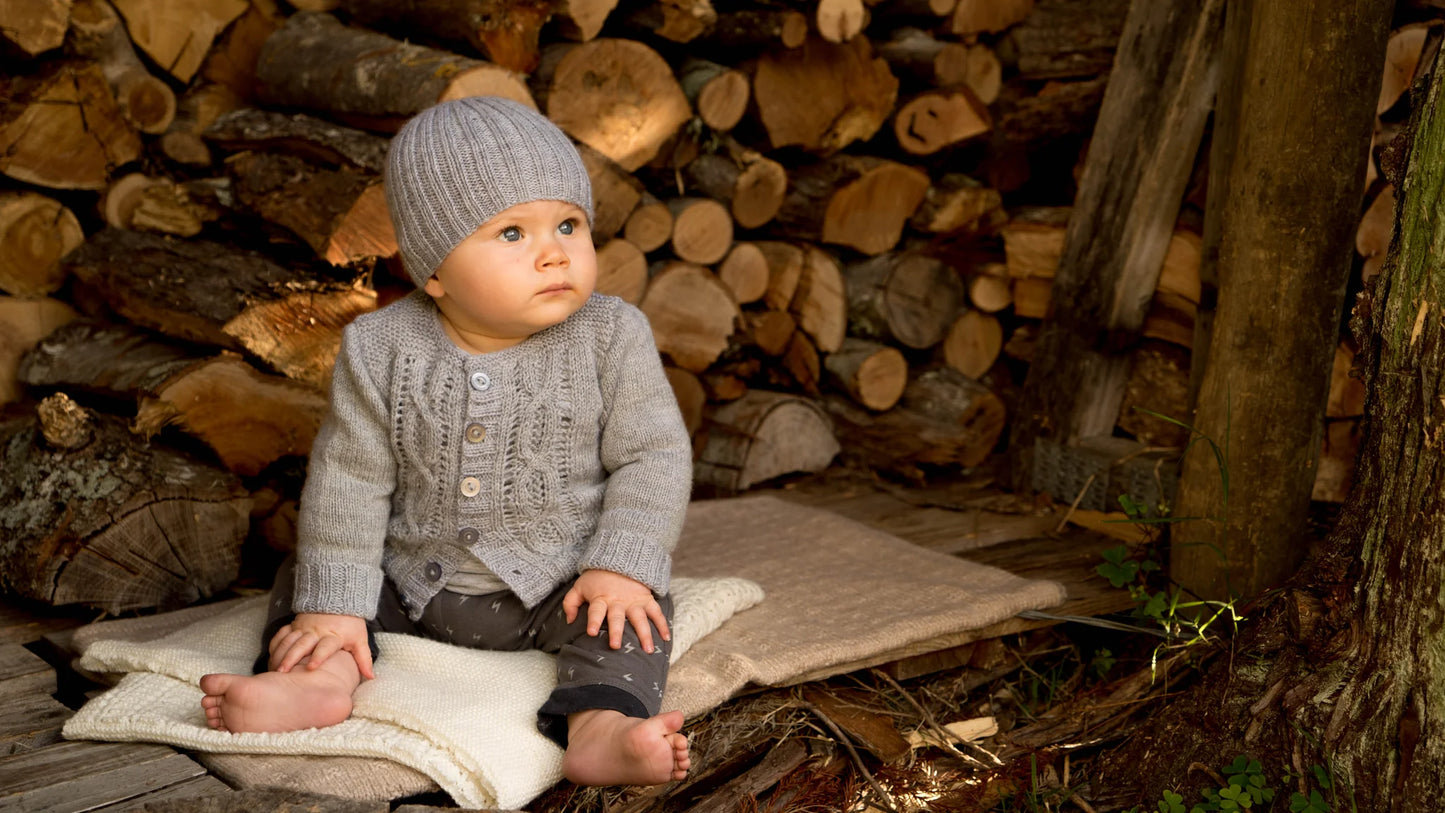 Jasper Cardi & Beanie 4ply | Lisa F Design - BC55