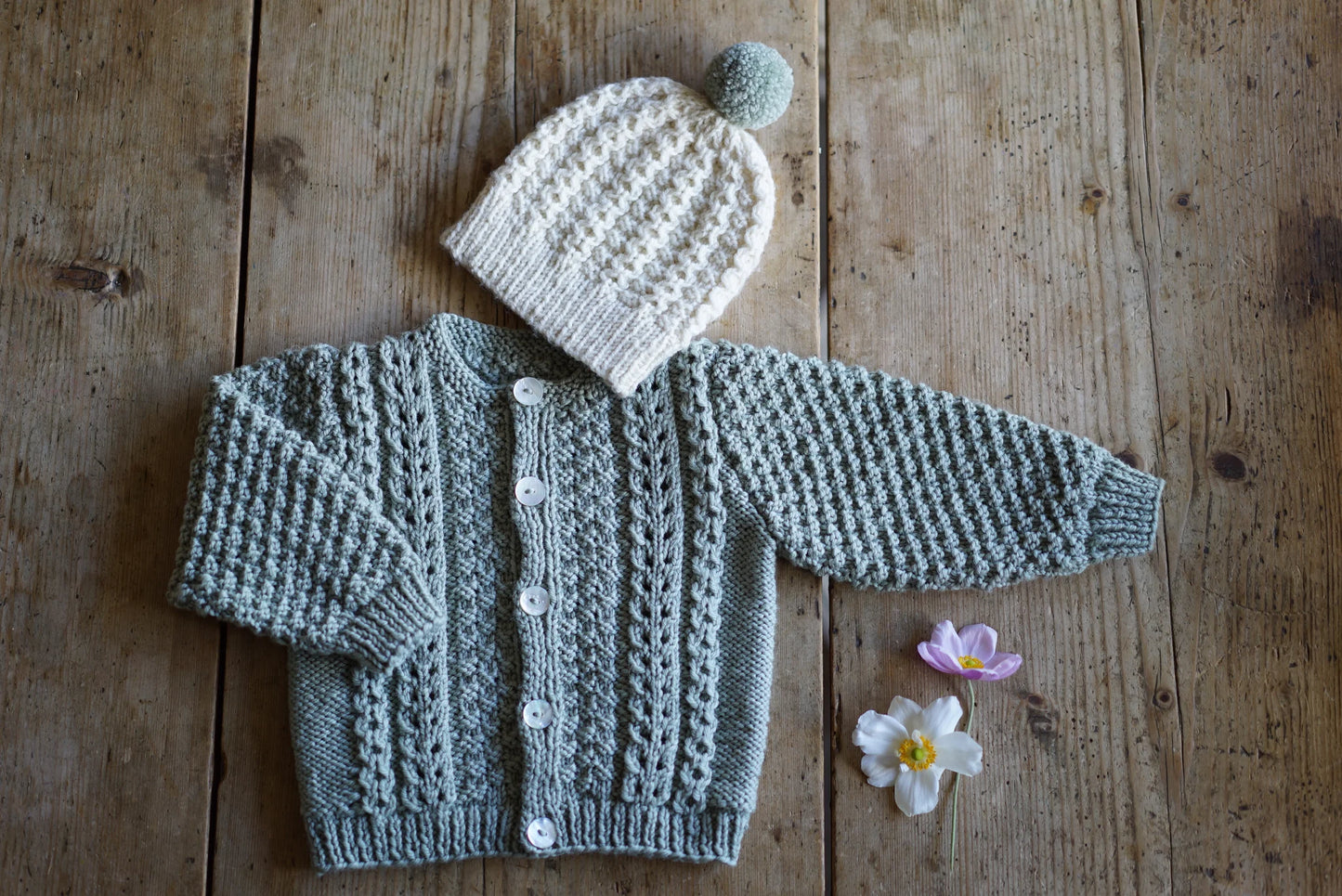 Addison Cardi & Beanie 8ply | Lisa F Design - BC71