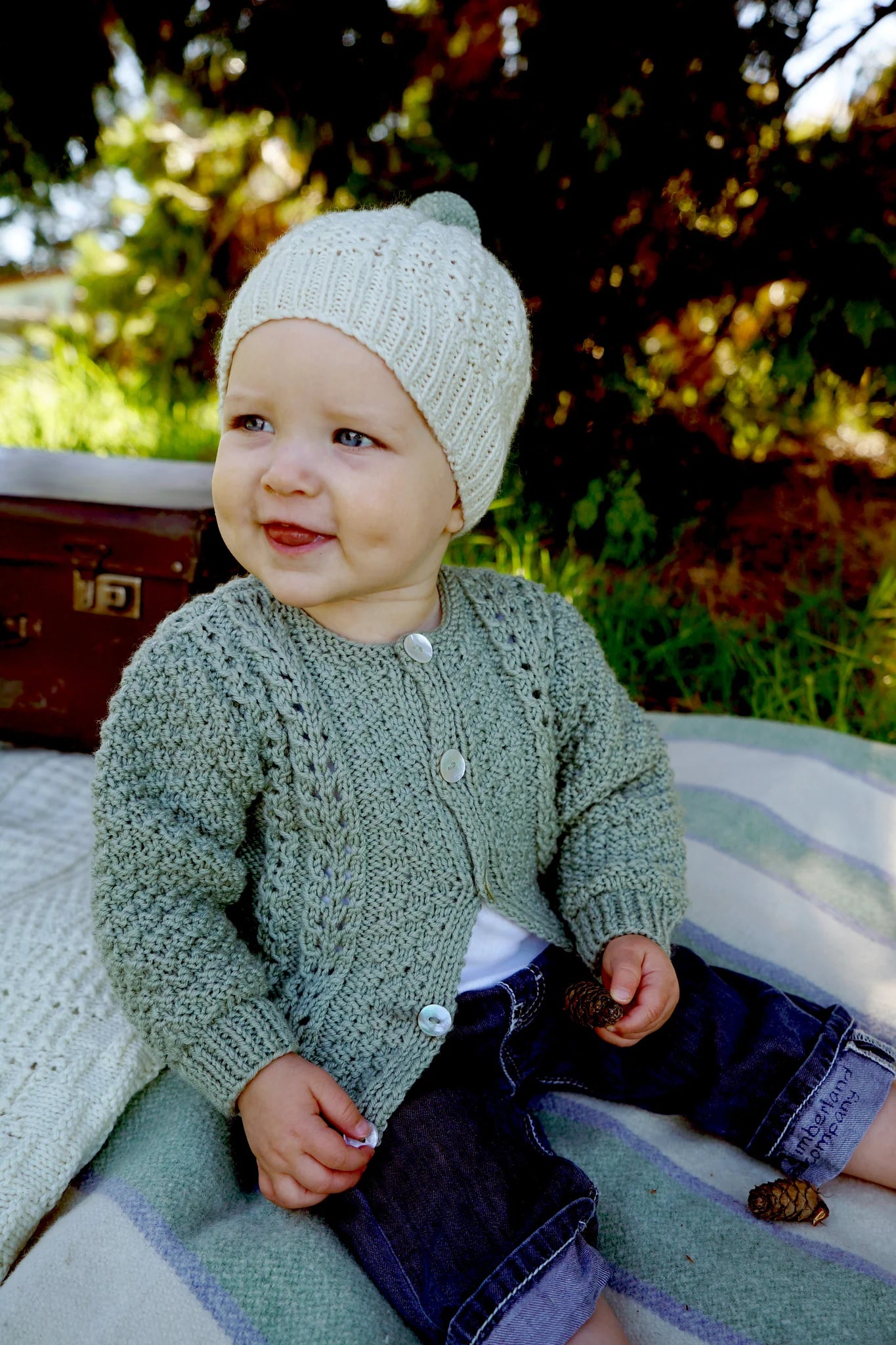 Addison Cardi & Beanie 8ply | Lisa F Design - BC71