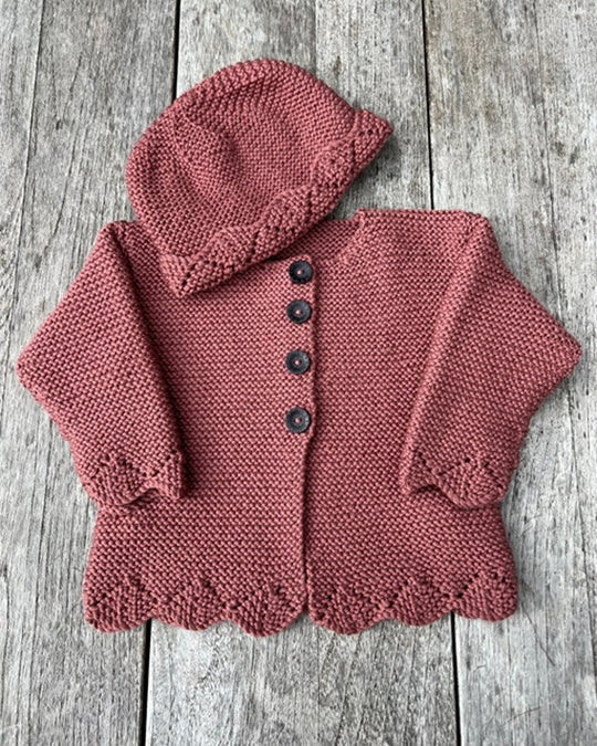 Bobbie Cardigan & Hat 8ply | The Kiwi Stitch & Knit Co