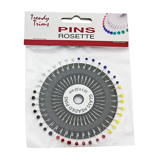Pins Rosette Glass Head