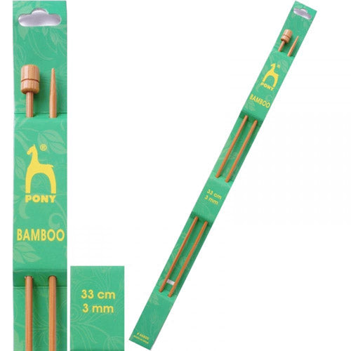 Pony Bamboo Knobbed Needles – 33cm