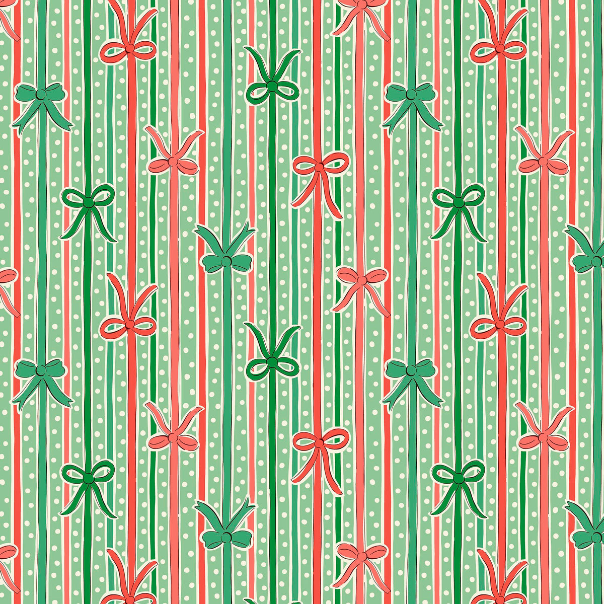 Festive Magic | Ribbon Stripe | Green LF7521C