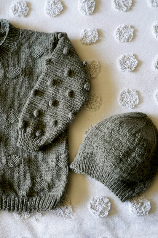 Olive Sweater and Hat 8ply | Lisa F Design - BC39