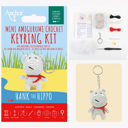 Anchor | Mini Amigurumi Key Ring Kit | Hank the Hippo