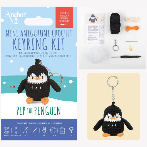 Anchor | Mini Amigurumi Key Ring Kit | Pip the Penguin