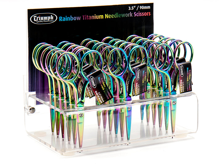 Rainbow Titanium Needlework Scissors 3.5" 90mm