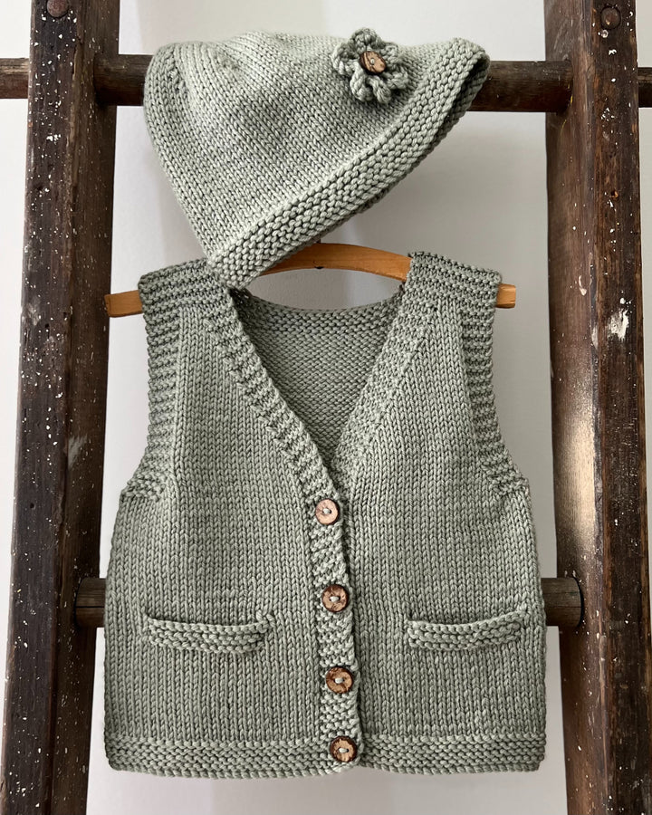 Ava & Archie Vintage Vest & Hat 8ply | The Kiwi Stitch & Knit Co