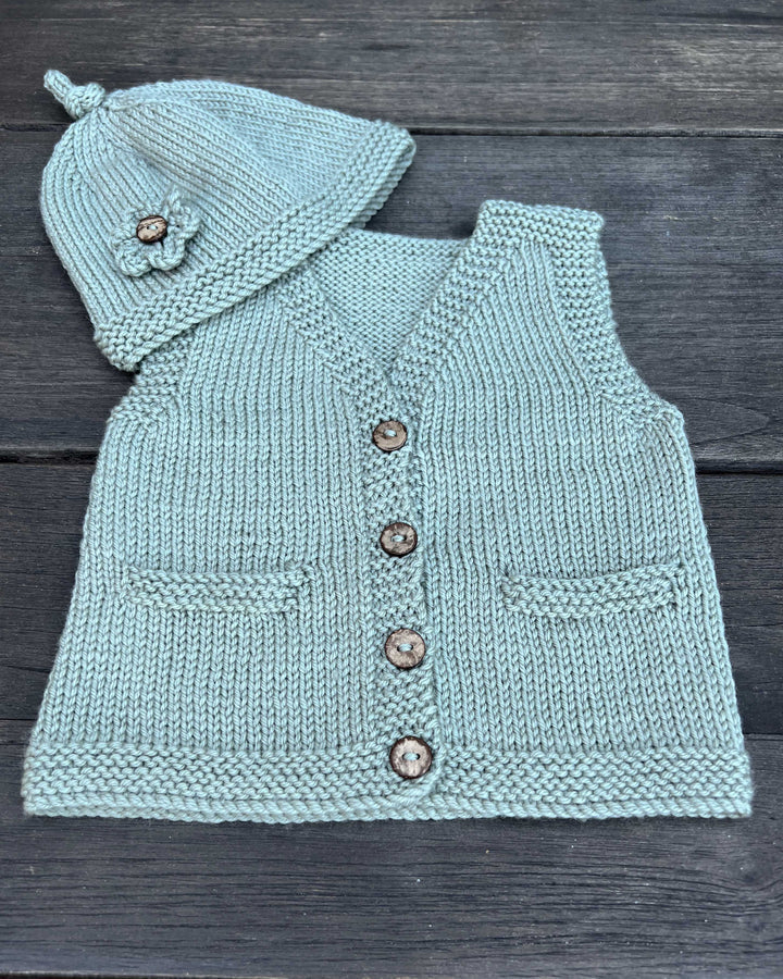 Ava & Archie Vintage Vest & Hat 8ply | The Kiwi Stitch & Knit Co