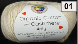 Organic Cotton and Cashmere 4ply