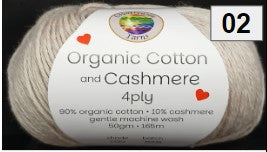 Organic Cotton and Cashmere 4ply
