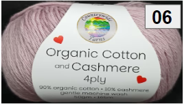 Organic Cotton and Cashmere 4ply