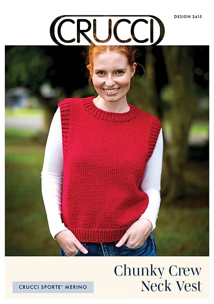 Chunky Crew Neck Vest 14ply | Crucci 2415