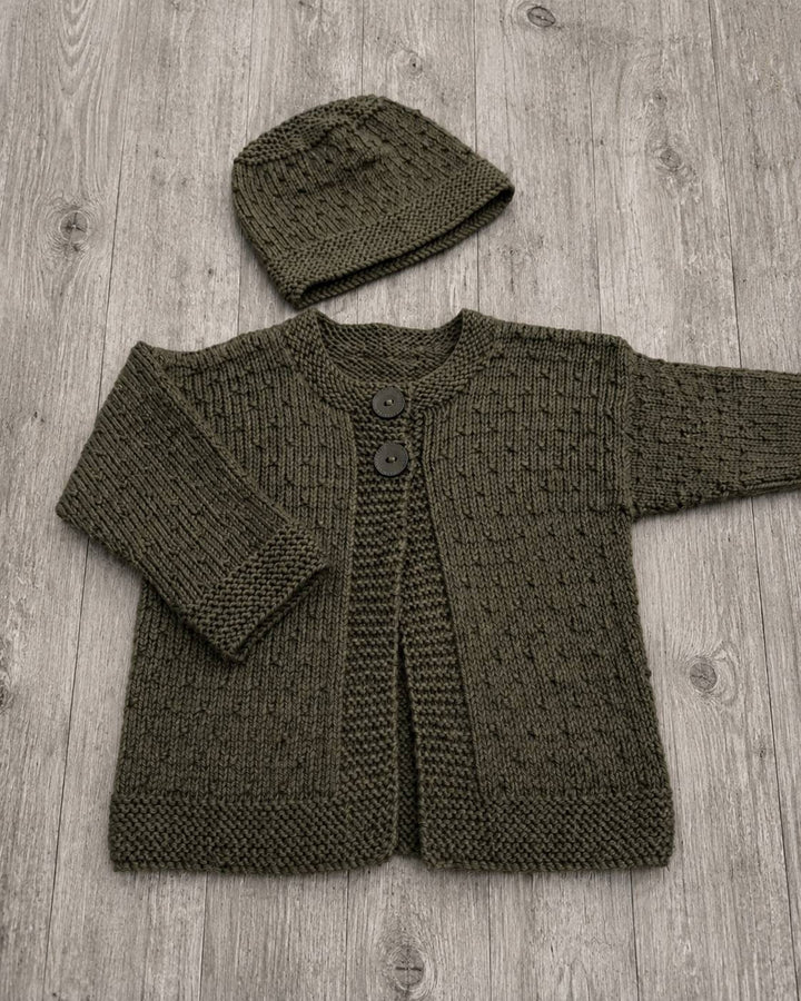 Mika Cardigan & Hat 8ply | The Kiwi Stitch & Knit Co