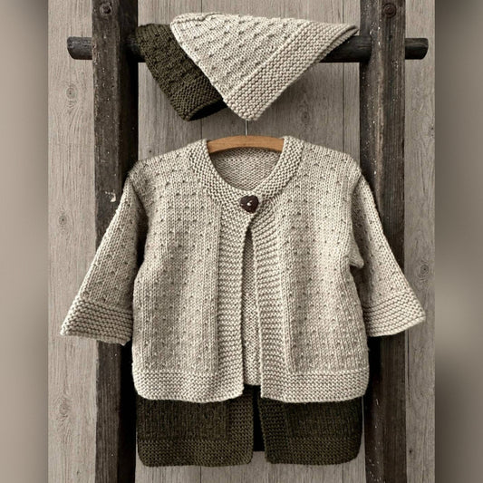Mika Cardigan & Hat 8ply | The Kiwi Stitch & Knit Co