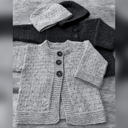Mika Petite Cardigan & Hat 4ply | The Kiwi Stitch & Knit Co