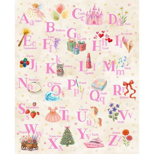 Things that go from A-Z | Girly Things ABC 90cm/36" Panel | X5746-531